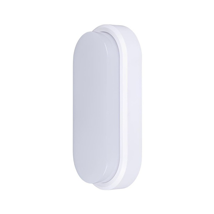 Aplica LED Oval Exterior LEDIGANT, 12W, rezistentă la intemperii, alb