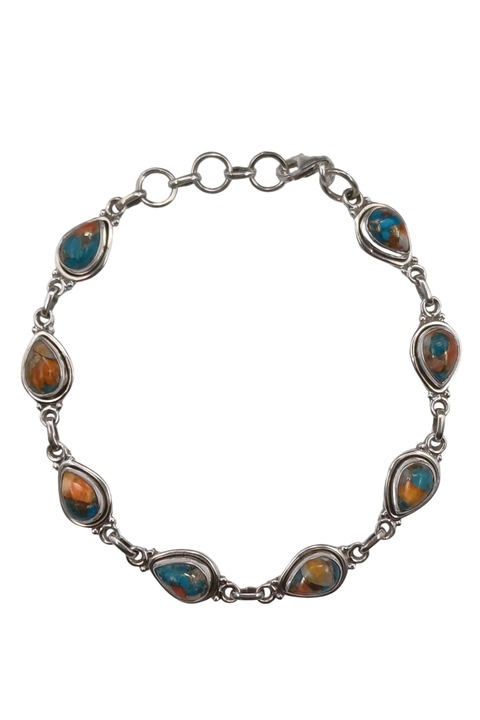 Bratara din argint 925 TSR cu piatra oyster turcoaz model 2MSYS6