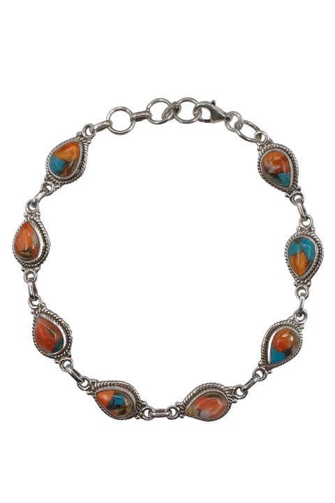 Bratara din argint 925 TSR cu piatra oyster turcoaz model 2MSYS7