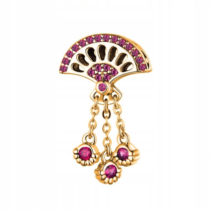 Talisman Charm, Pandantiv Bratara, Larezo, Portocala, Argint 925, Acoperire Aur 585, Motiv Fruct, Cutie De Bijuterii, Certificat De Calitate, Bijuterie Pentru Femei, Auriu