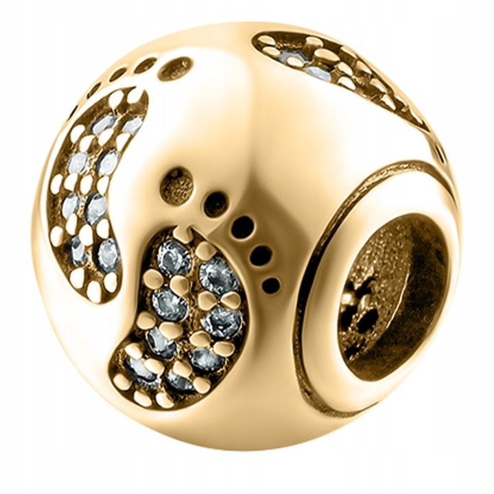 Talisman Pandantiv, Larezo, Inima Cu Talpi De Bebelus, Argint 9dwqf25 Placat Cu Aur Cadou Proaspeti Parinti, Argintiu, Auriu