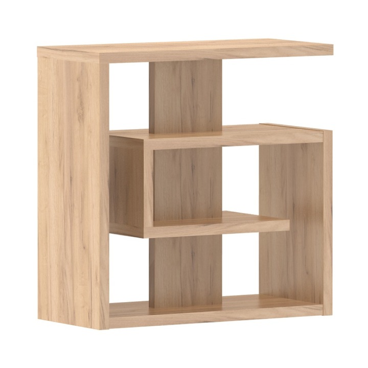 Маса DacEnergy©, от ламиниран ПДЧ, отворено място за съхранение, под формата на рафтове, многофункционална, 55 x 25 x 55 см, дъб артезан