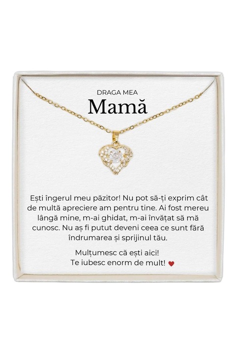 Colier True Love Otel Inoxidabil Placat cu Aur 14K cu Mesaj - Cadou Mama - The Jewel Heart