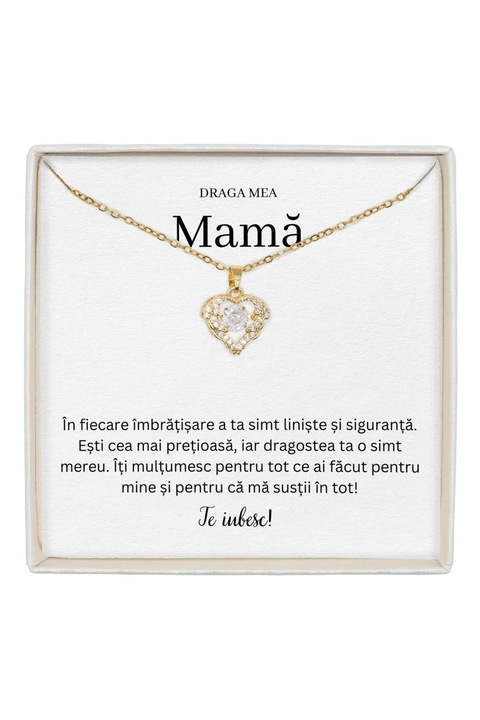 Colier True Love Otel Inoxidabil Placat cu Aur 14K cu Mesaj - Cadou Mama - The Jewel Heart