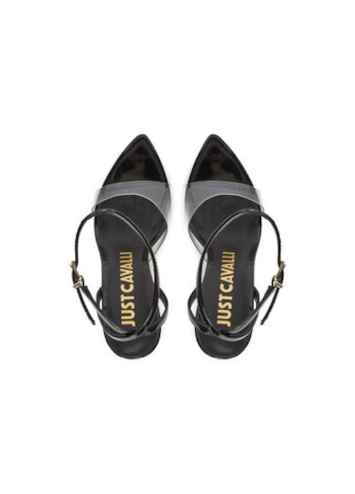 Sandale dama, 78RA3S58 ZSS72, Just Cavalli, Piele ecologica, Negru, 40