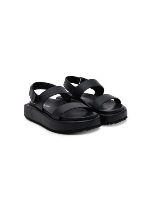 Sandale dama, SA16155G1MTL0000, Pollini, Piele naturala, Negru