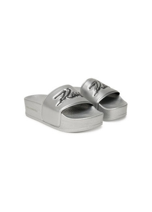 Slapi dama, KL80872, Karl Lagerfeld, Piele ecologica, Argintiu, 41