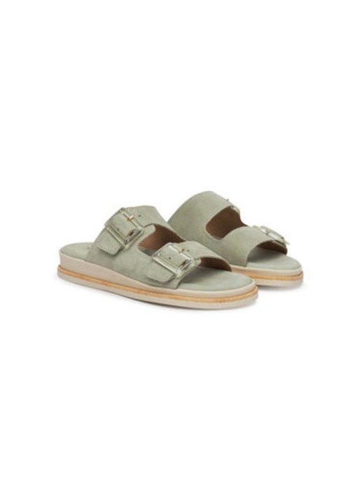 Slapi dama, 1-27207-42, Tamaris, Piele naturala, Verde, 41