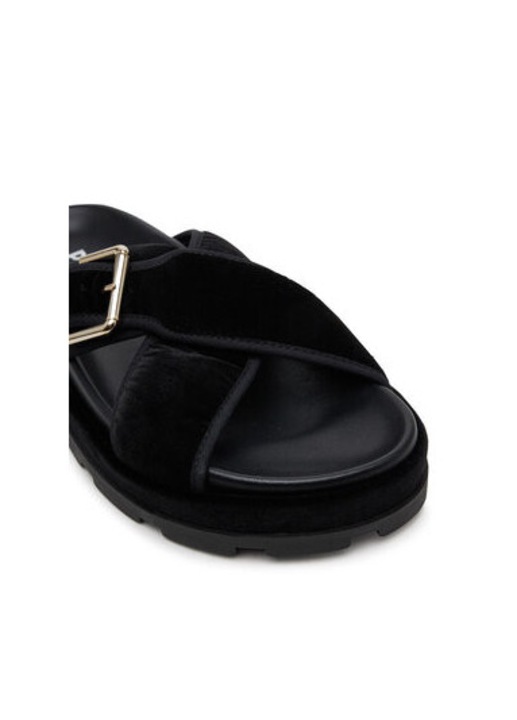 Női flip-flop papucs, SA28094G1MTP0000, Pollini, Textil, Fekete, 36