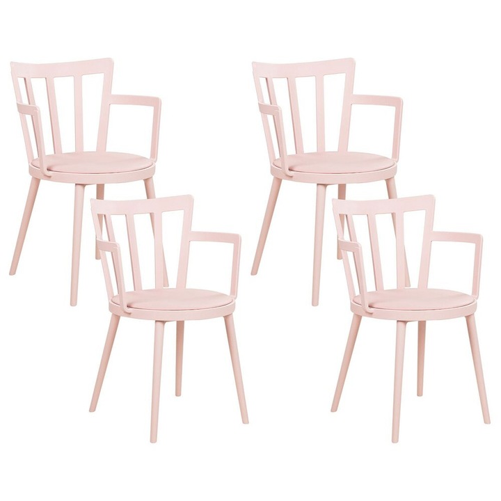 Set de 4 scaune dining Morill Roz pastel