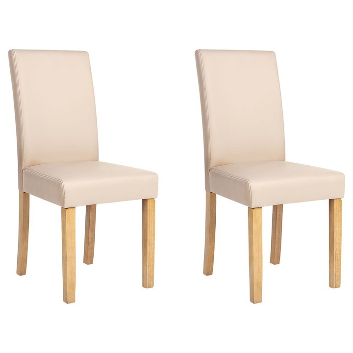 Set de 2 scaune dining Broadway Piele ecologica Bej
