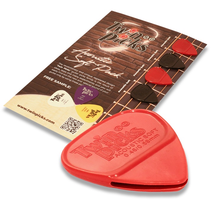 Pene de chitara duble Twin Picks - Set 7 buc, 0.46 x 0.58 mm