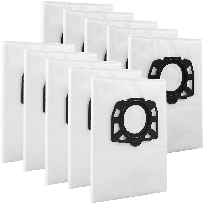 10 darabos KARCHER porzsák készlet, kompatibilis a KFI 357 WD 2-18, WD 2 Plus, WD 3-18, WD 3, WD 3 Battery, KWD 1- KWD 3, SE 4 készülékekkel