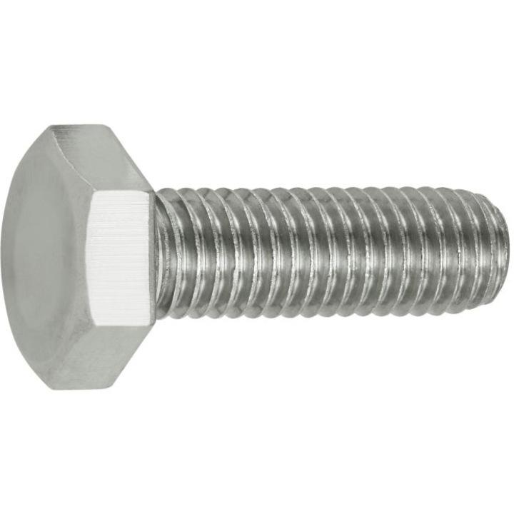 Suruburi metrice cu cap hexagonal Connex M6x30 mm DIN933 otel inox A2, 65 bucati