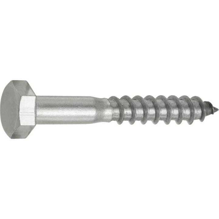 Holsuruburi cu cap hexagonal Connex 8x80 mm DIN571 otel inox A2, 38 bucati, pentru lemn