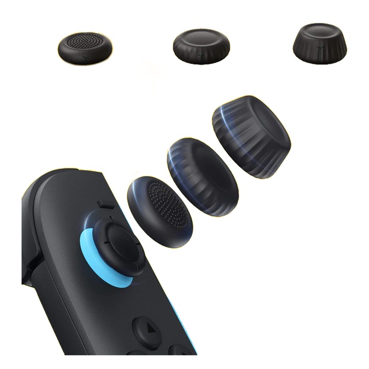 Set 6 huse pentru Joy-Con Nintendo Switch 2, silicon, negru