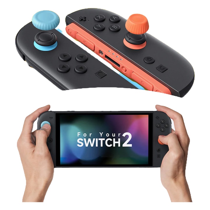 6 darabos szilikon alkatrész készlet Joy-Con Nintendo Switch 2 kontrollerhez, 3 különböző magasságban