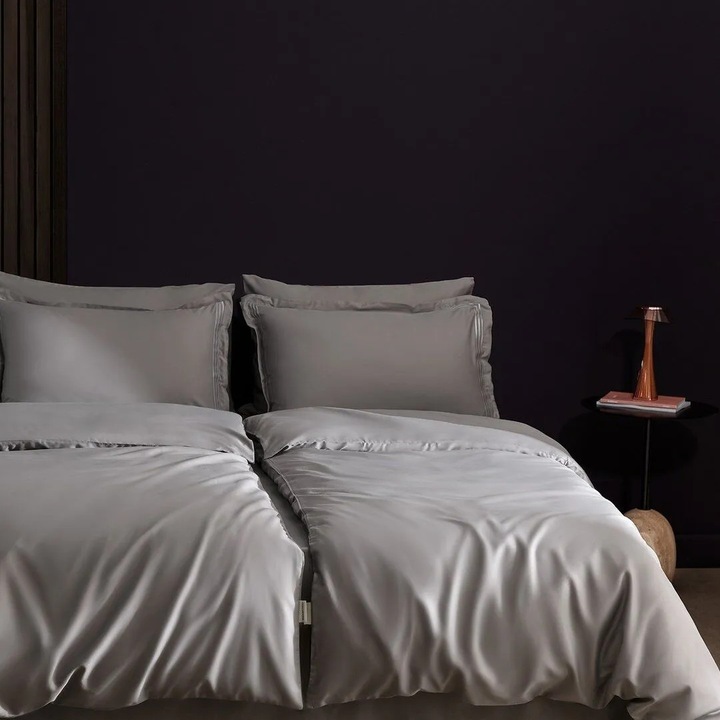 Madame Coco ágyneműhuzat-szett, 2 paplanhuzat, 1 lepedő, 4 párnahuzat, szürke, 160x220cm, 260x280cm, 50x70cm