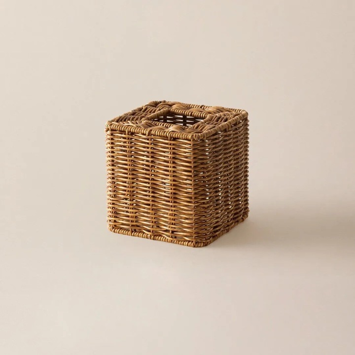 Suport servetele, Madame Coco, plastic, natural, 14x14x14cm, set 1 bucata