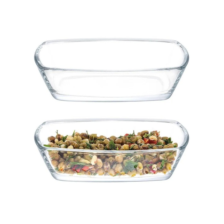 Set de farfurii din sticla Bellanita, 2 bucati, 10x14 cm, Madame Coco