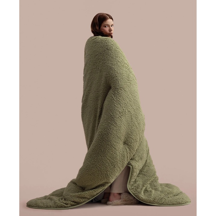 Madame Coco Bastien nanoszálas khaki dupla takaró 195x215cm