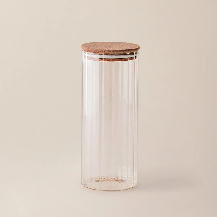 Borcan de condimente din sticla borosilicata, Madame Coco, transparent, 360 ml, 6.5x6.5x14.6 cm
