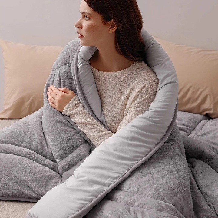 Madame Coco dupla takaró, szürke, nanoszálas, 195x215cm