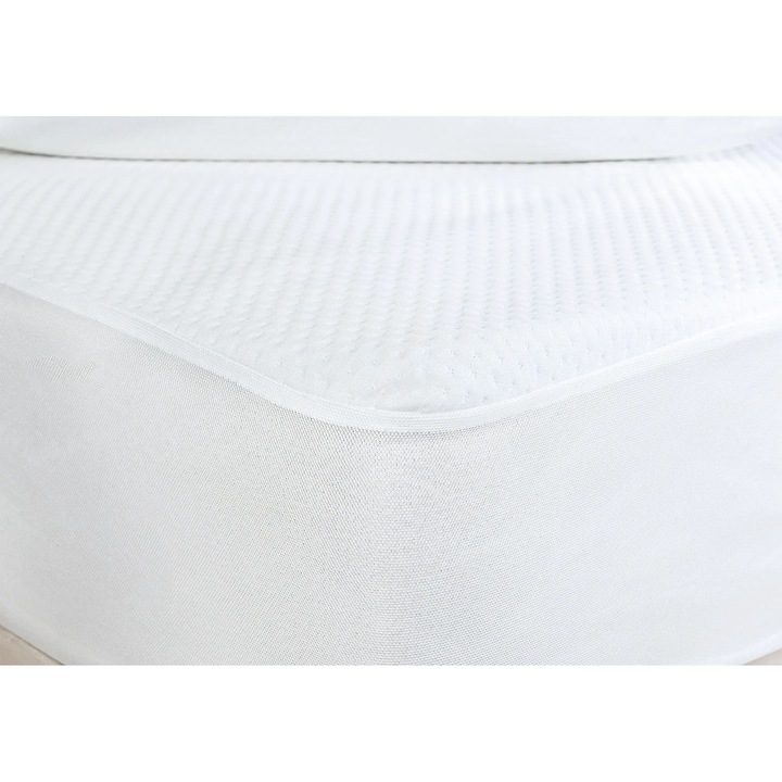 Protectie saltea Madame Coco, 160x200cm, alb, impermeabila, antialergica, set 1 bucata