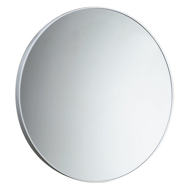 Кръгло огледало Gedy с пластмасова рамка 60 см, бяло - 600002