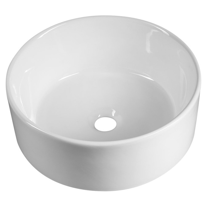 Aqualine mosdó, kerámia, 40x15 cm, fehér, csaptelep nélkül, kerek forma