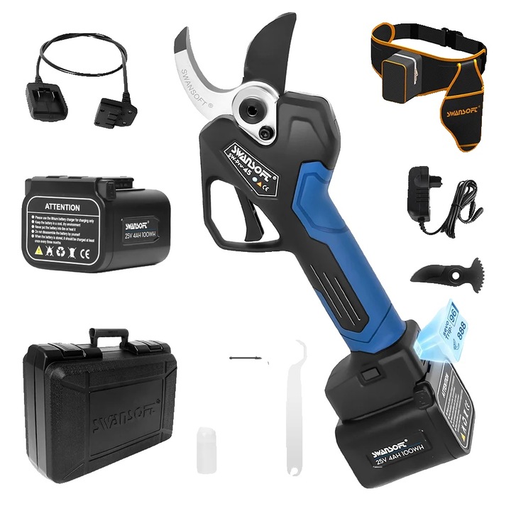 Foarfeca de gradinarit Pru45 B, taiere eficienta, 45 mm, 1.03 kg, alimentare fara fir