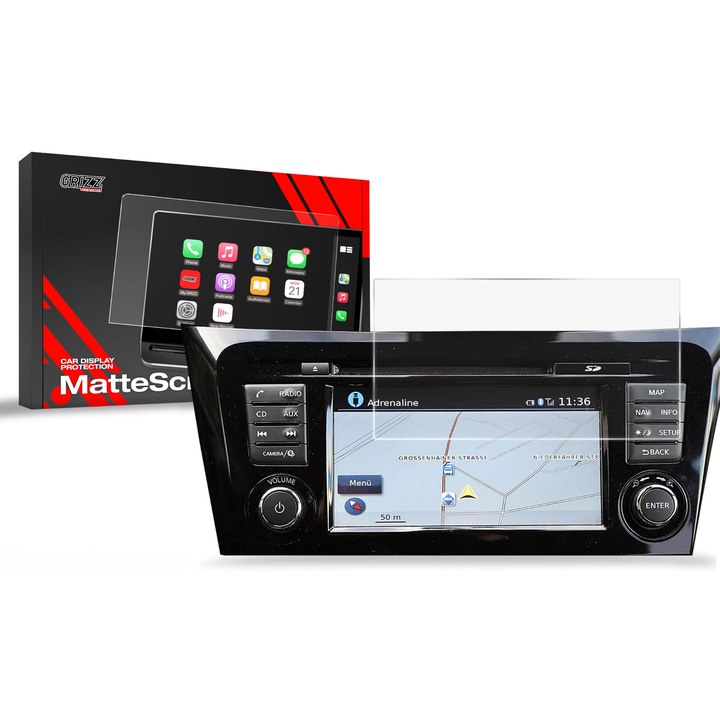 Folie mata, GrizzProtector - CarDisplay Matte pentru Nissan Qashqai 2, Transparent