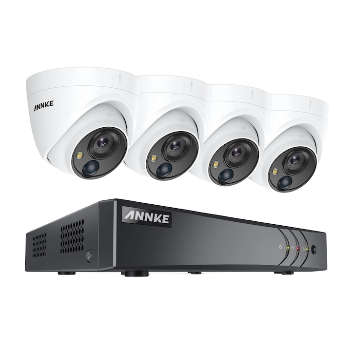 Kit Supraveghere, 8MP, 2 camere, comunicare bidirectionala, rezistenta la apa, 20m cablu