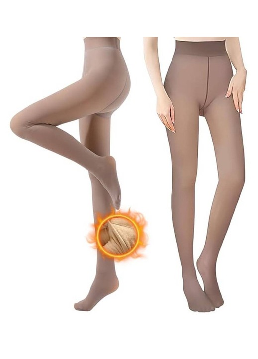 Set 2 Colanti termici tip ciorap, Maro