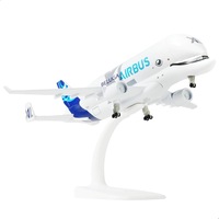 Macheta avion A330 Beluga XL, Cootway®, Model de avion din metal cu ecran trepied, scara 1:300, 20cm, Metal, Alb