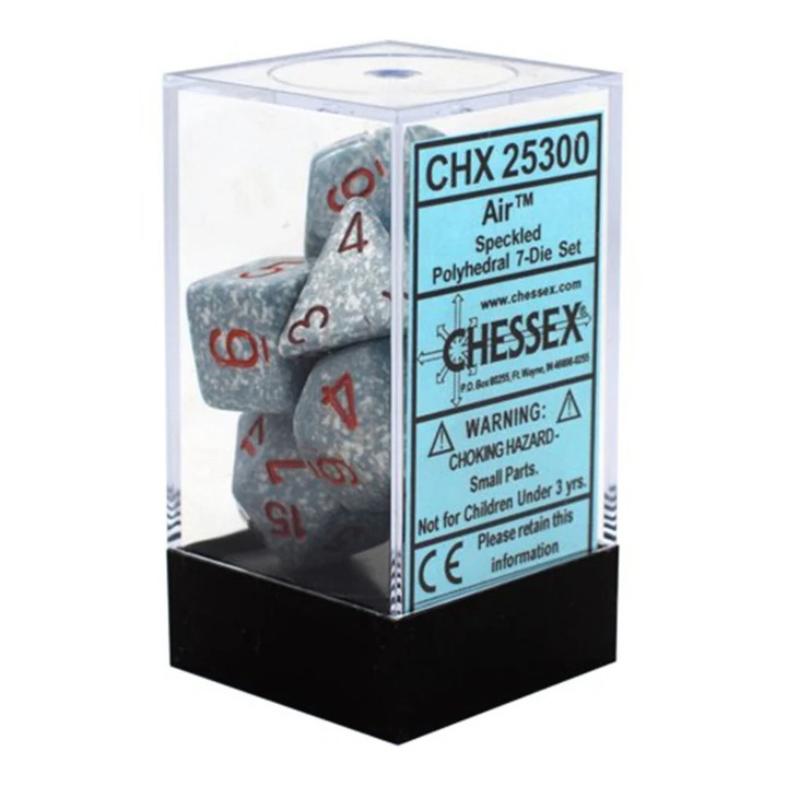 7 darabos Chessex dobókocka készlet, pettyes, sokszögletű, levegős