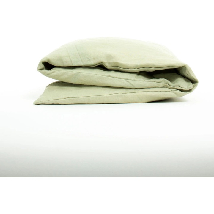 Husa pentru pilota din in, Le Boheme, 140x200, 100% in frantuzesc spalat, 160 g/m², Verde