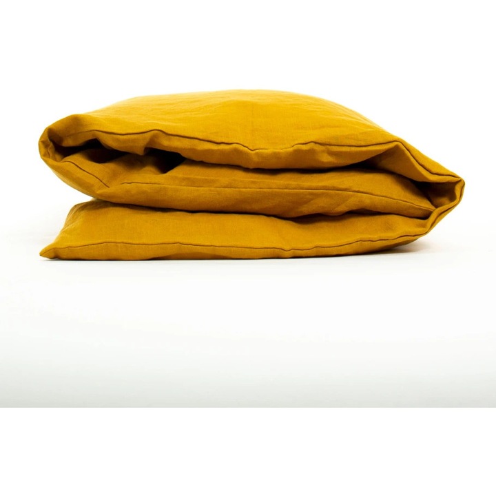 Husa pentru pilota din in, Le Boheme, 140x200, 100% in frantuzesc spalat, 160 g/m², Galben