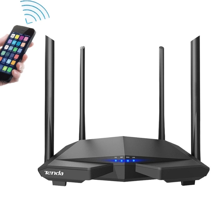 Vezeték nélküli router, AC1200, Dussdote, kétsávos gigabites, MU-MIMO, nyalábolás, 4x 100 Mbps, szülői felügyelet, nagy sebességű, kétsávos vezeték nélküli internet router okosalkalmazással, IPv6