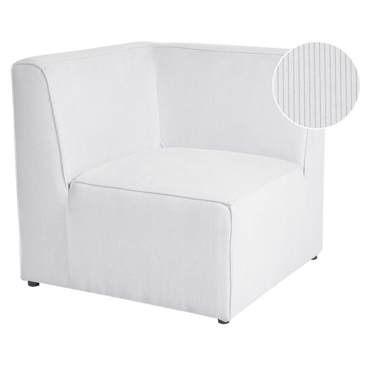 Modul de colt din velur alb-murdar Lemvig