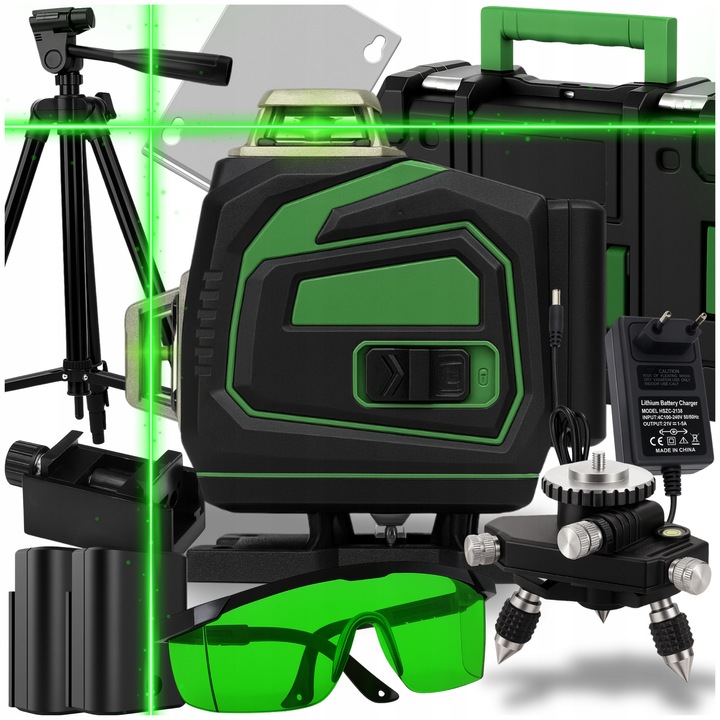 Лазерен нивелир Avante, 4D, 16 линии, зелен, пълен комплект със стойка