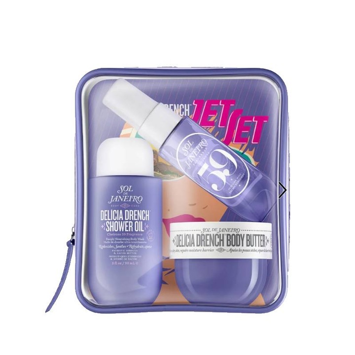 Sol de Janeiro utazókészlet, tusfürdő 90ml + 59 testpermet 30ml + testápoló tej 50ml