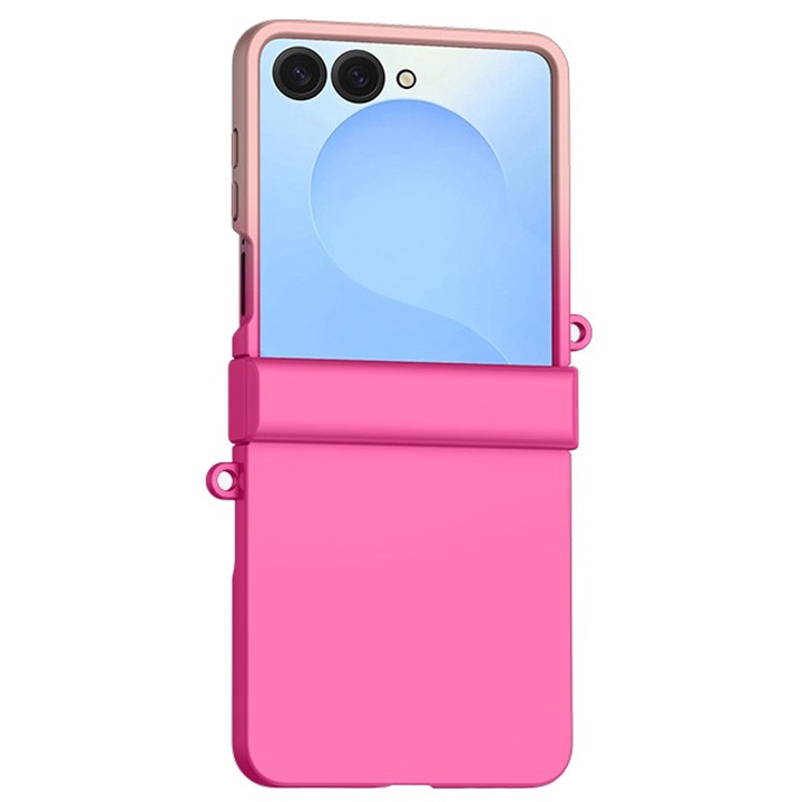 Защитен калъф с панти за Samsung Galaxy Z Flip7, Удароустойчив, Тъмнорозов/Светлорозов