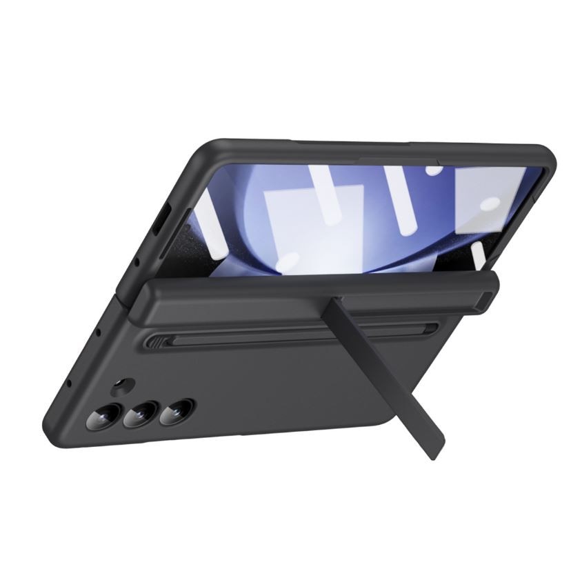 Husa cu Suport si Pix Stylus pentru Samsung Galaxy Z Fold8 Ultra, Protectie Ecran din Sticla, Negru