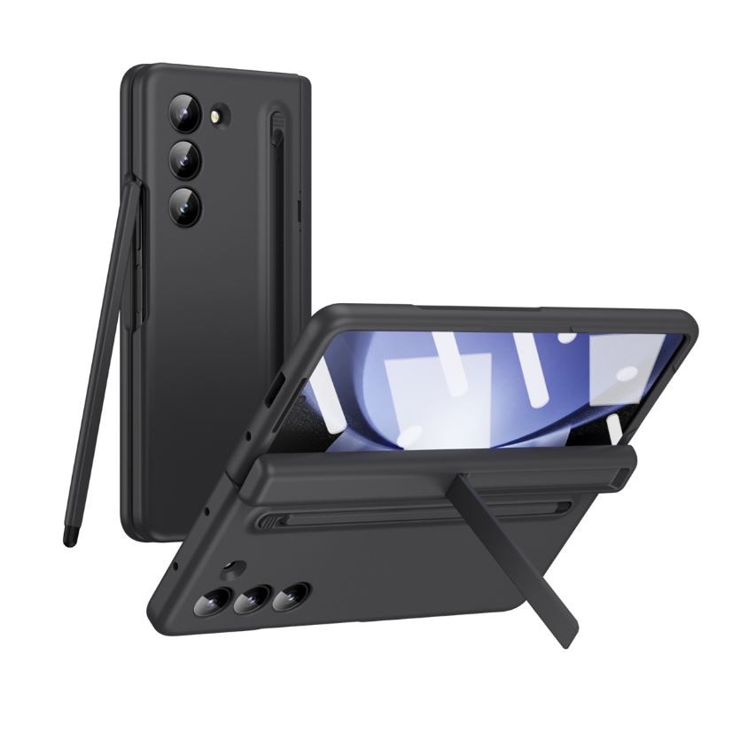 Husa cu Suport si Pix Stylus pentru Samsung Galaxy Z Fold8 Ultra, Protectie Ecran din Sticla, Negru