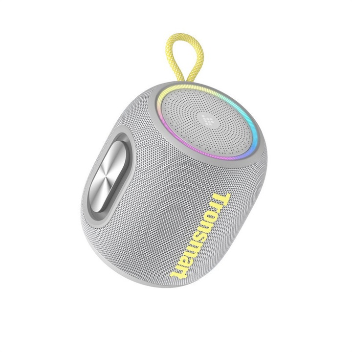 Преносима колонка Tronsmart T8 Mini, 360-градусов звук, водоустойчива IPX7, 20 часа възпроизвеждане, сив