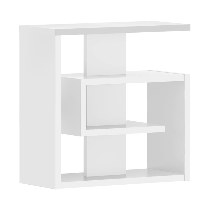 Маса Dacenergy, Изработена От Ламиниран DTD, Отворено Пространство За Съхранение, Във Формата На Рафтове, Многофункционална, 55 X 25 X 55 См, Бяла