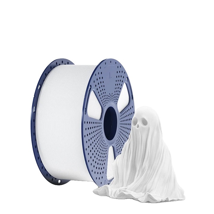 Filament 3D PLA PLUS Alb, material biodegradabil, diametru 1.75mm, compatibil cu imprimante FDM