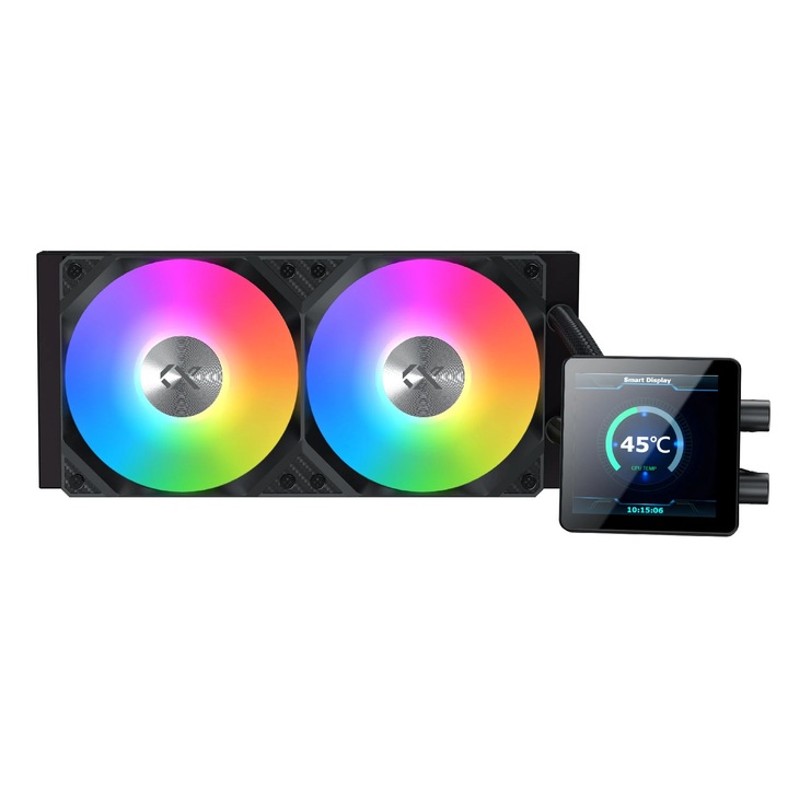 Охладител за процесор Xigmatek водно охлаждане Water Cooling Connect 240 - LED Display, A-RGB EN45257