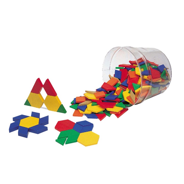 Tangram Learning Resources, plastic, 6 forme diferite, 250 de piese